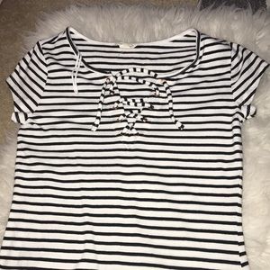 black and white striped dress